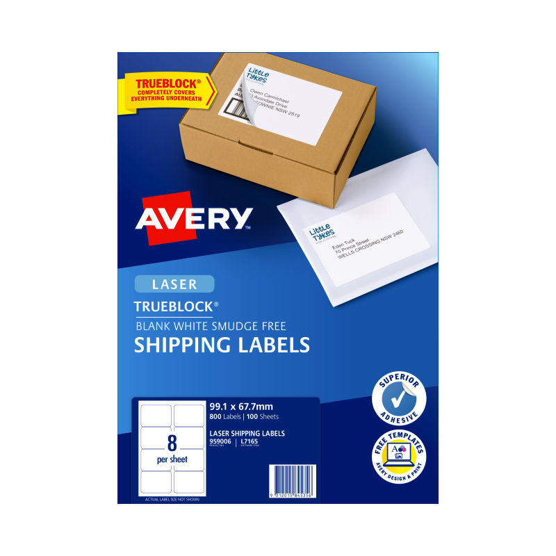 Avery Laser Label L7165 8Up - Pack of 100