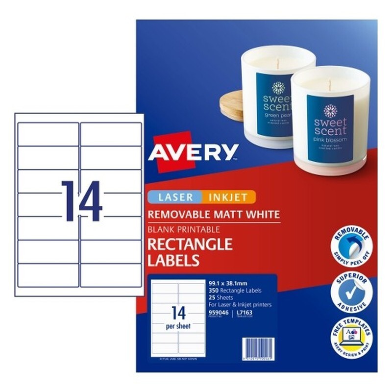 Avery Labels L7163 LIP 14Up - Pack of 350