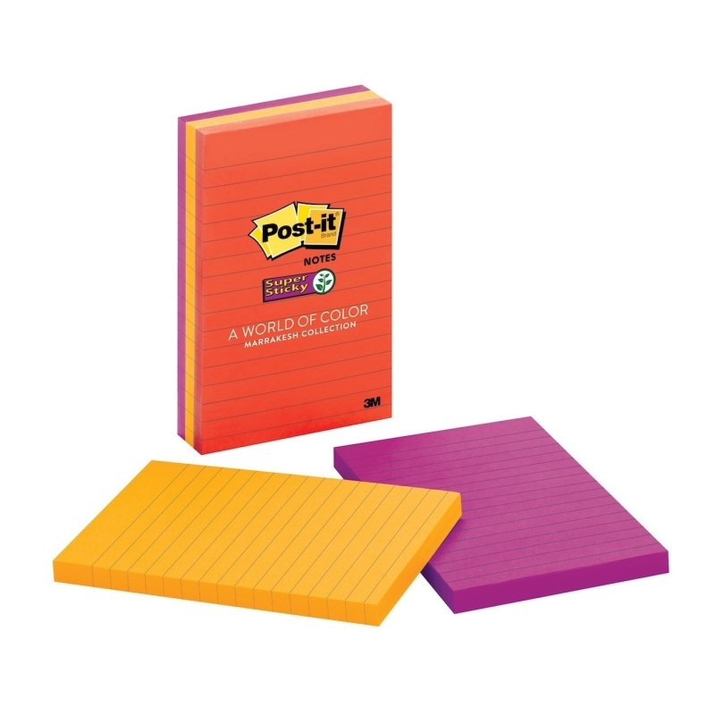 Post-It Super Sticky Lined Notes Marrakesh 101 x 152mm 3-Pack