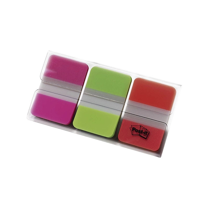 Post-It Index Tabs Pink Green Orange 25 x 43mm 3-Pack - Box of 6