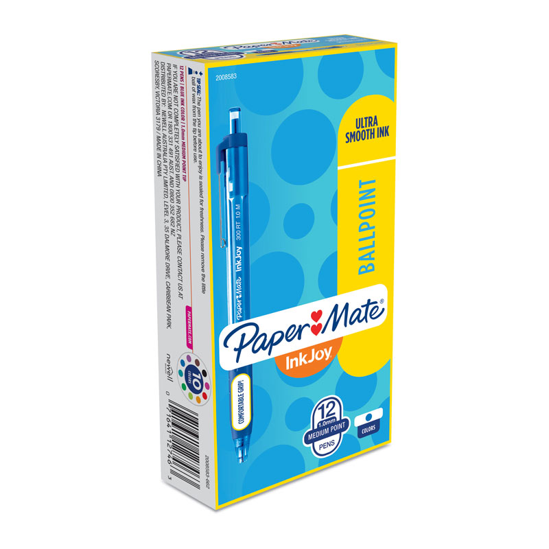 Paper Mate InkJoy 300RT Ball Pen Blue - Box of 12