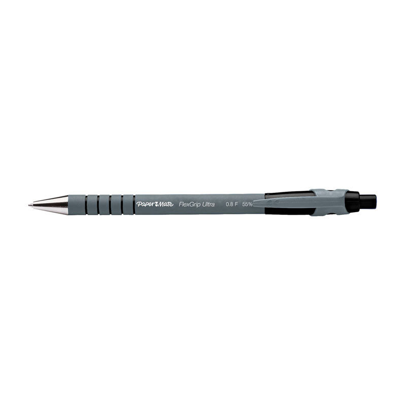 Paper Mate Flex Grip Retractable Ballpen 0.8mm Black - Box of 12