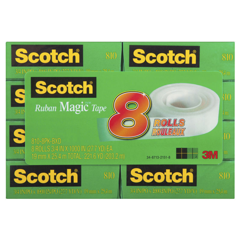 Scotch Tape 810-8PK-BXD 19mm - Pack of 8