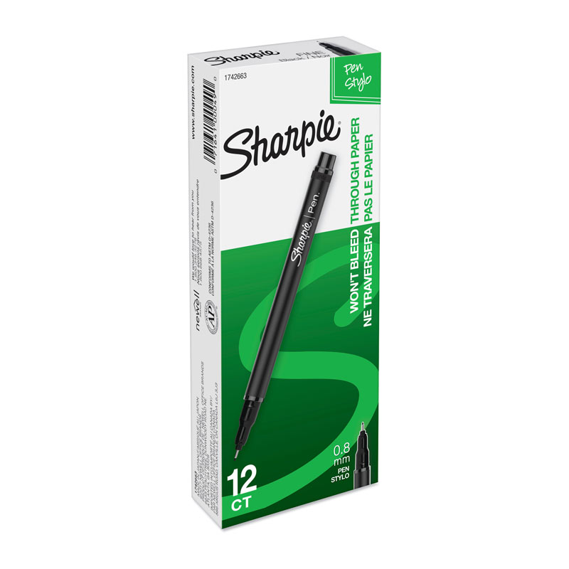 Sharpie Fineliner Pen Black - Box of 12