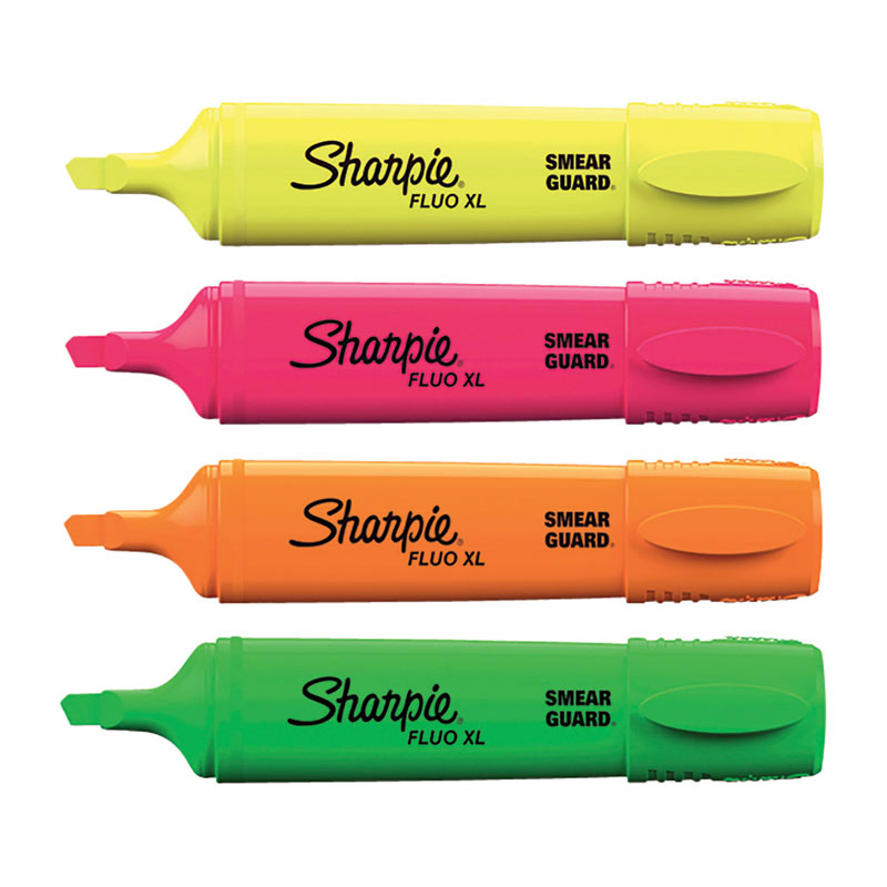 Sharpie Fluo XL Hiliter - Pack of 4 - Box of 12