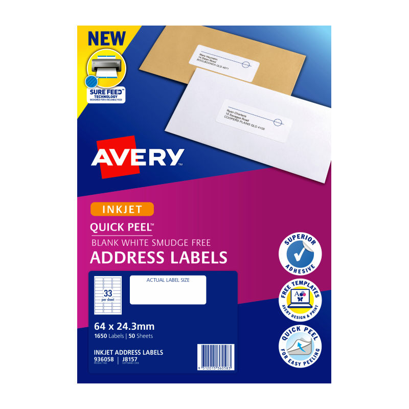 Avery IP Label QP J8157 33Up - Box of 50