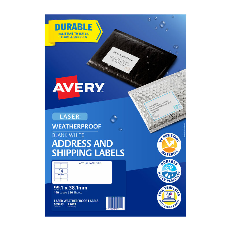 Avery Laser Label L7073 14Up - Pack of 10