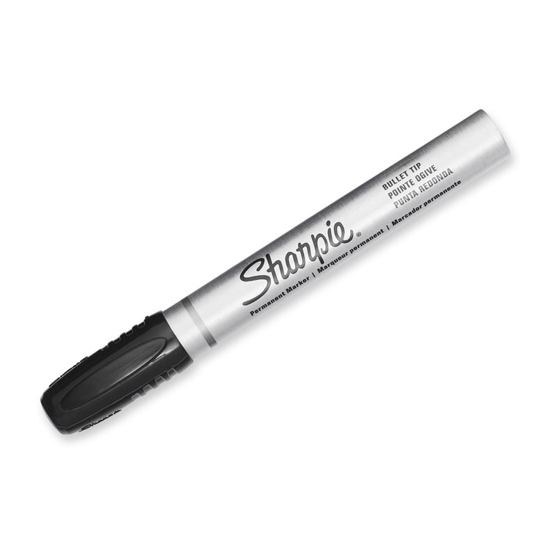 Sharpie Metal Permanent Marker Bullet Tip Black - Pack of 4