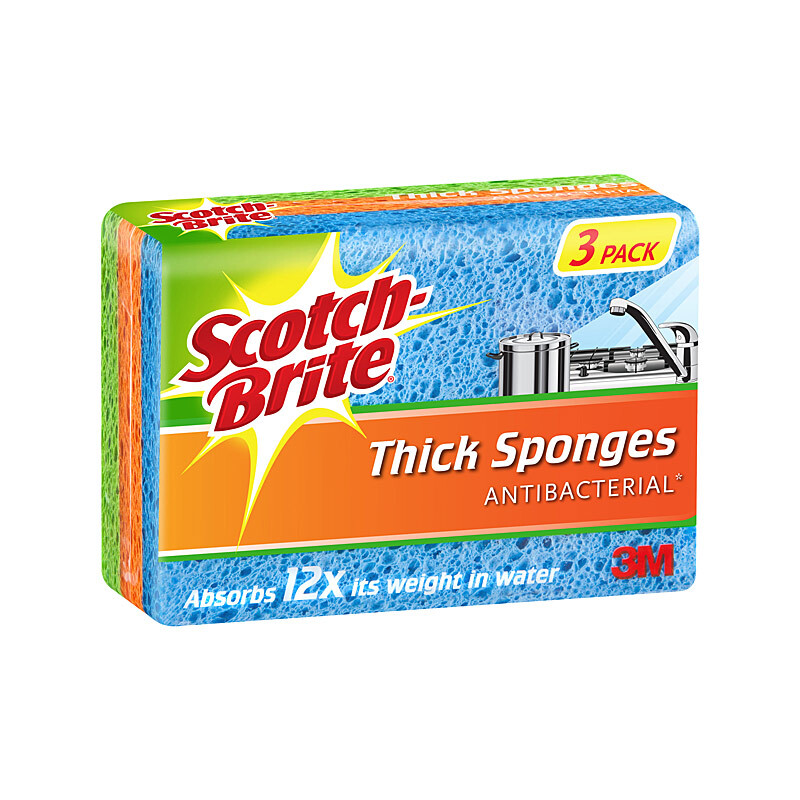 Scotch-Brite Thick Antibacterial Sponge - Pack of 24