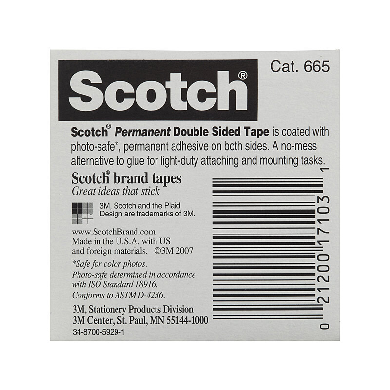 Scotch Double Sided Tape 665 12mm - Box of 12