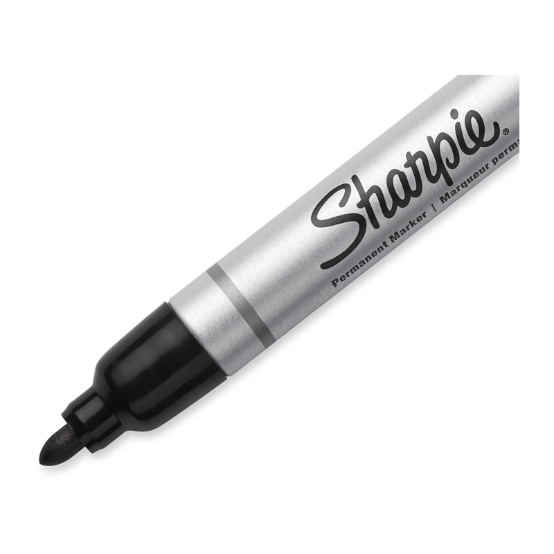 Sharpie Metal Permanent Marker Bullet Tip Black - Pack of 4