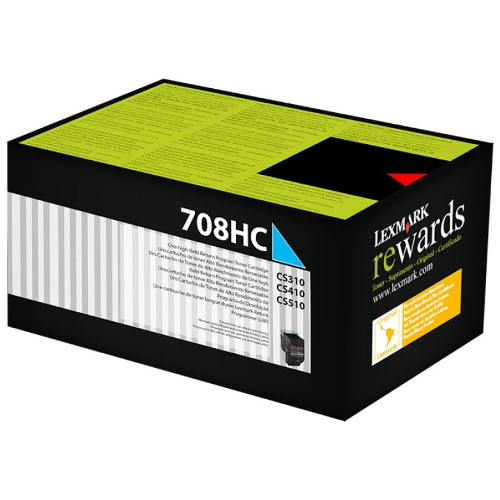 Lexmark 708H Cyan High Yield Genuine Toner Cartridge (70C8HC0)