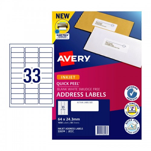 Avery IP Label QP J8157 33Up - Box of 50