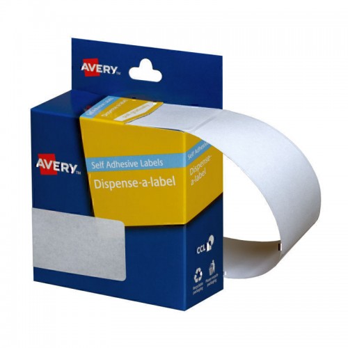 Avery Dispenser Rectangle 76x27 White Labels - Roll of180