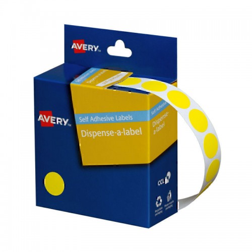 Avery Dispenser Yellow 14mm Labels - Roll of 1050