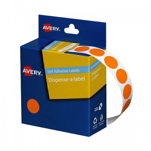 Avery Dispenser Orange 14mm Labels - Roll of 1050