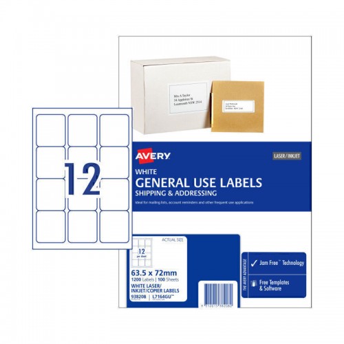 Avery General Label L7164GU 12Up - Pack of 100