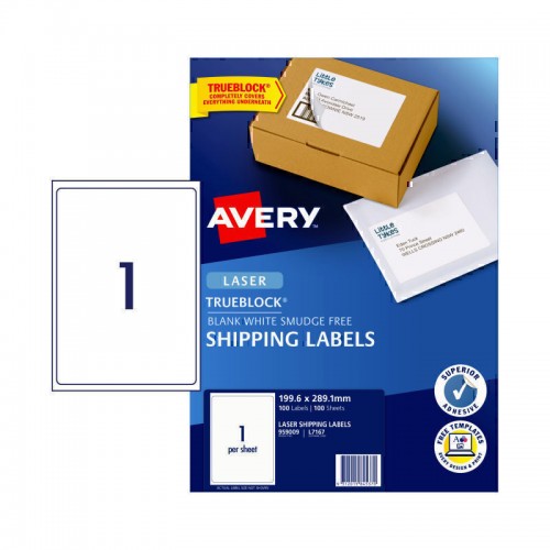 Avery Laser Label L7167 1Up - Pack of 100