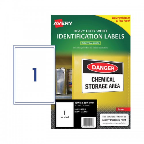 Avery Laser Label L7067 1Up - Pack of 25