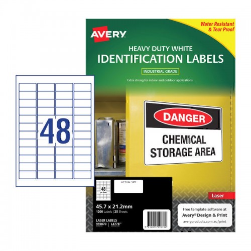 Avery Laser Label HD L4778 48Up - Pack of 25