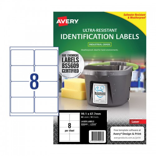 Avery Label Outdoor L7914 8Up - Pack of 10