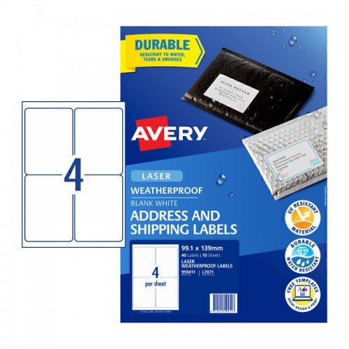 Avery Laser Label L7071 4Up - Pack of 10