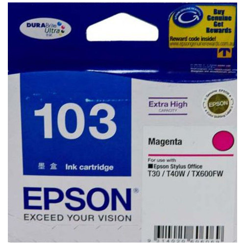 Epson 103 Magenta High Yield Genuine Ink Cartridge (T1033)