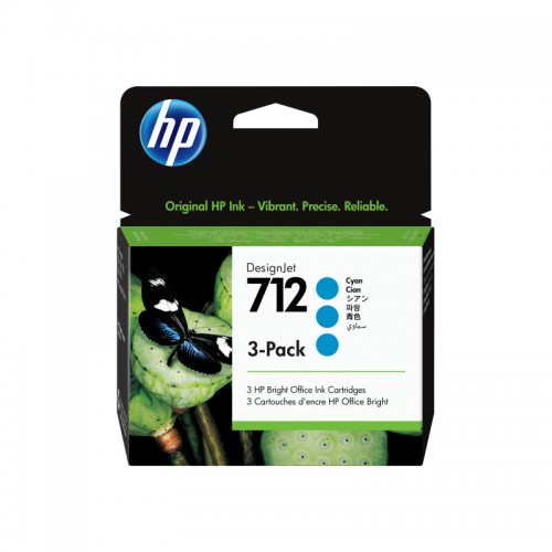 3 Pack HP 712 Genuine Ink Cartridges (3ED77A)