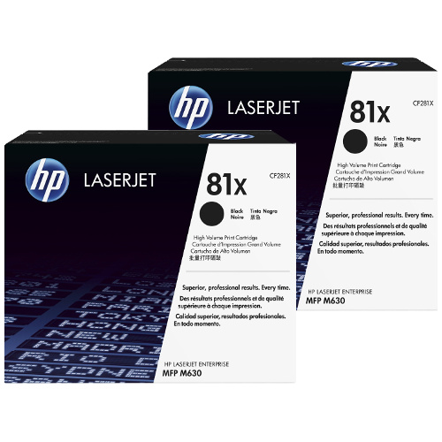 2 Pack HP 81X Genuine Toner Cartridges (CF281X)