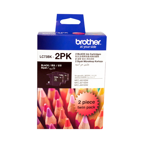 2 Pack Brother LC73BK Genuine Ink Cartridges