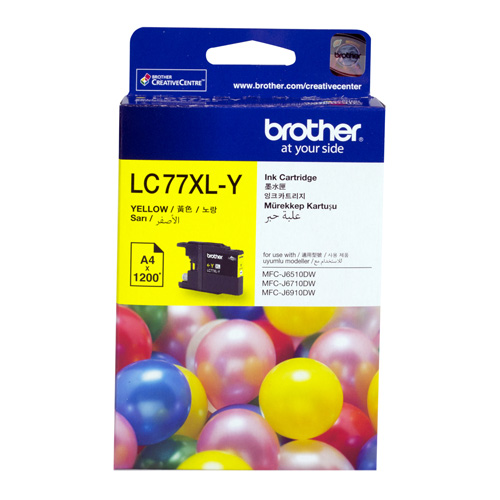 Brother LC77XL-Y Yellow Extra High Yield Genuine Ink Cartridge