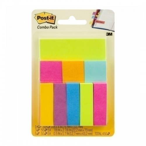 Post-It Notes & Pagemarkers Assorted Sizes & Colours - Box of 6