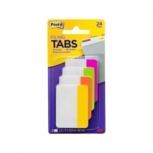 Post-It 686-PLOY Filing Tabs - Pink Green Orange Yellow 50 x 38mm - Pack of 144