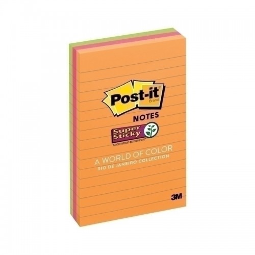 Post-It Lined Super Sticky Notes Rio De Janeiro 101 x 152mm 3-Pack