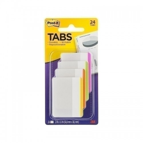 Post-It 686F-1BB Filing Tabs - Bright Colours 50 x 38mm - Pack of 144