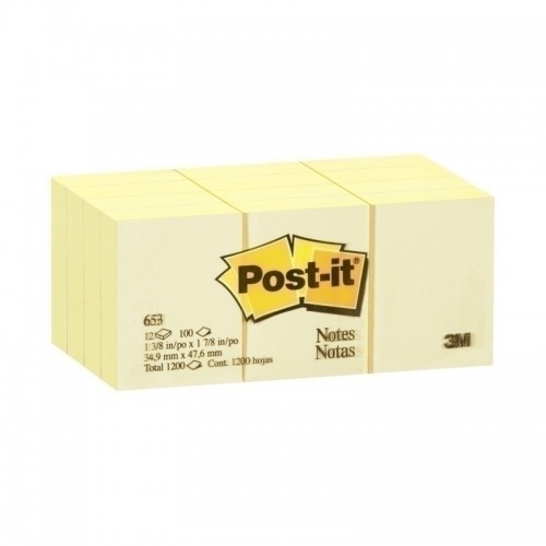 Post-It Notes Canary Yellow 36 x 51mm 12-Pack