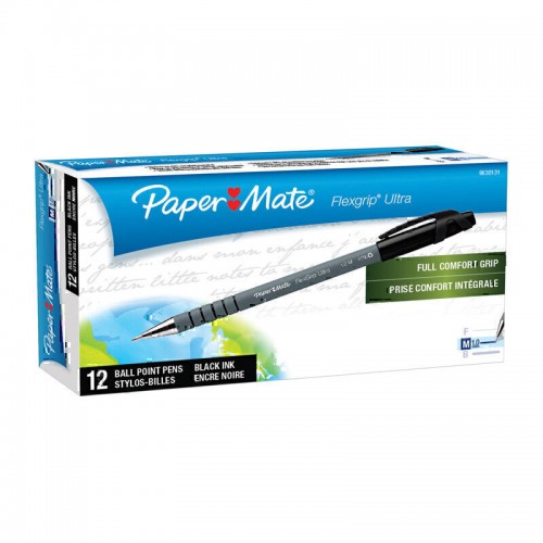 Paper Mate Flex Grip Ballpen 1.0mm Black - Box of 12