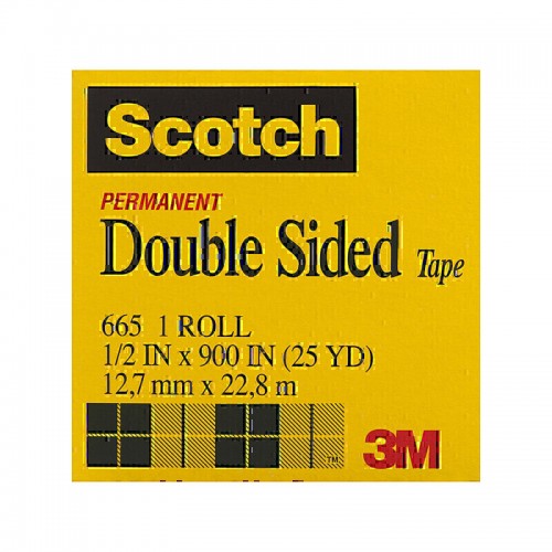 Scotch Double Sided Tape 665 12mm - Box of 12