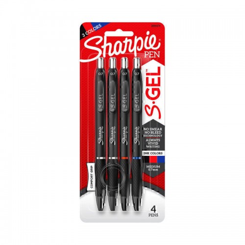 Sharpie Gel 0.7mm Assorted - Pack of 4 - Box of 6