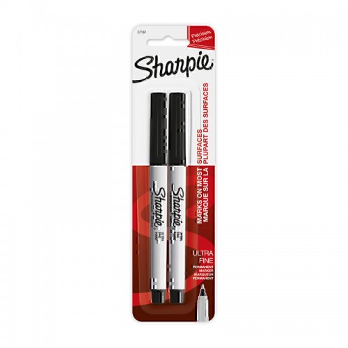 Sharpie Permanent Marker Ultra Fine Point Black - Pack of 2 - Box of 6