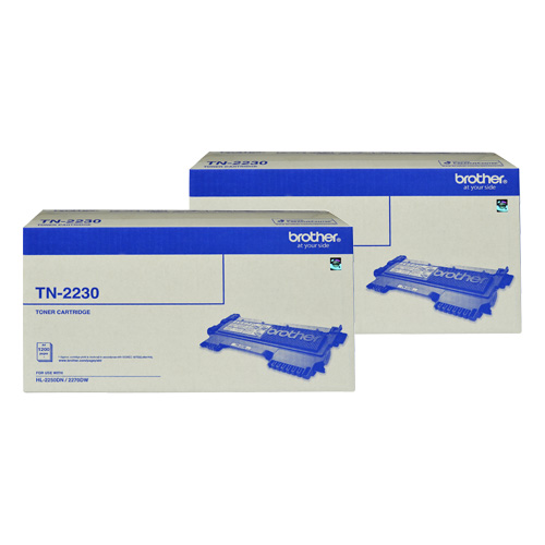 2 Pack Brother TN-2230 Genuine Toner Cartridges