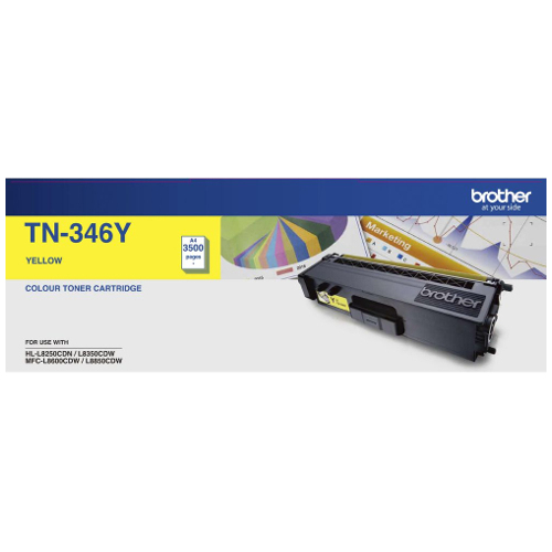 Brother TN-346Y Yellow High Yield Genuine Toner Cartridge