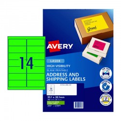 Avery Laser Label Green L7163FG - Pack of 25