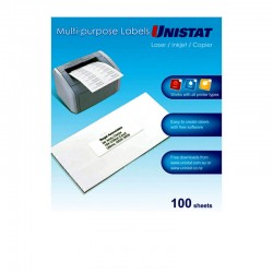Unistat Laser InkJet Printer Label 38940 1Up - Box of 100