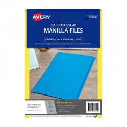 Avery Foolscap Manilla Folders Blue - Pack of 20