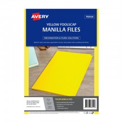 Avery Foolscap Manilla Folders Yellow - Pack of 20