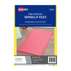Avery Foolscap Manilla Folders Pink - Pack of 20