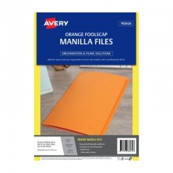 Avery Foolscap Manilla Folders Orange - Pack of 20