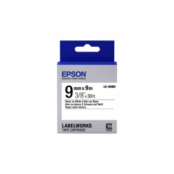 Epson C53S653101 Black on White (LK-3WBN) Label Tape