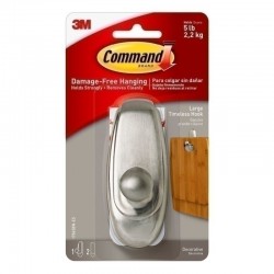 Command 17063-BN Large Timeless Hook - Brushed Metal - Box of 4